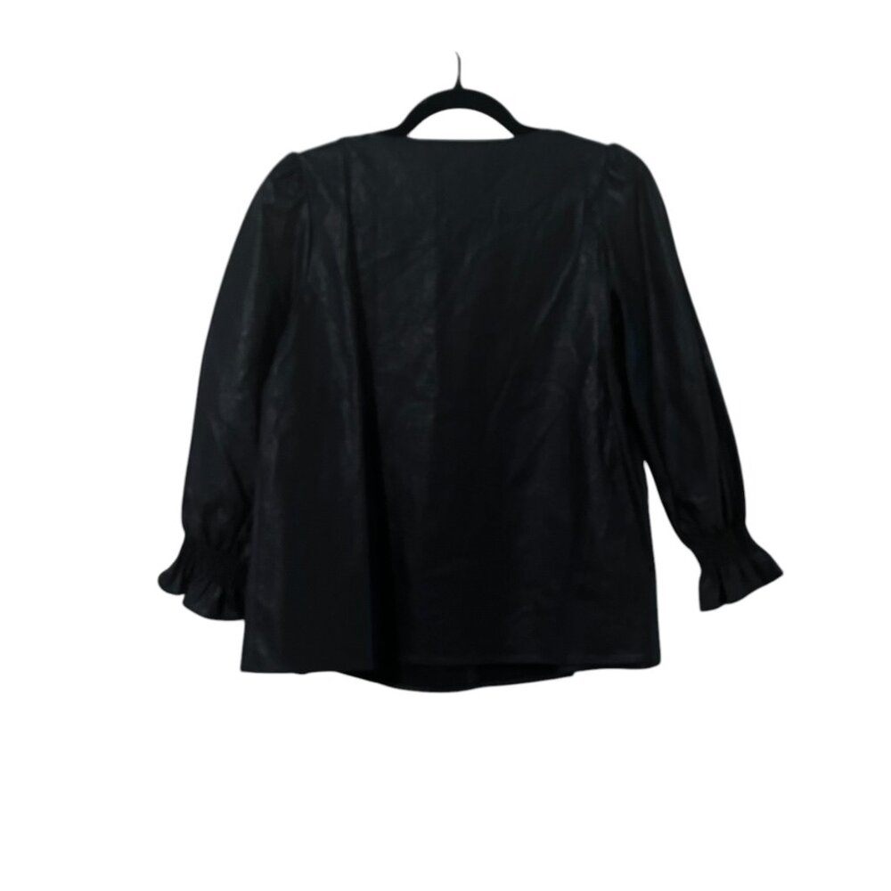 Tuckernuck Women's Black Faux Leather Top Size S - Picture 2 of 3